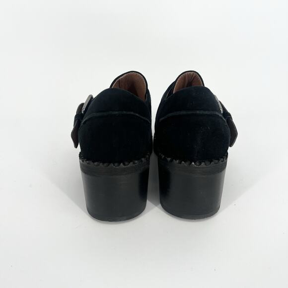 Kenneth Cole Women's Black Suede Loafer Silver Buckle Comfort Sole Size 7.5 - Picture 4 of 6